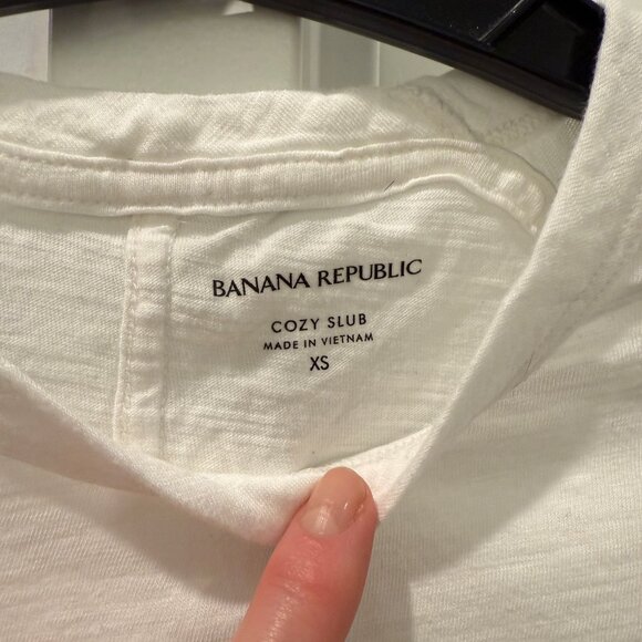 NEW Banana Republic S Cozy Slub Tee White Crewneck Tshirt Short Sleeve Small Top - Picture 10 of 13